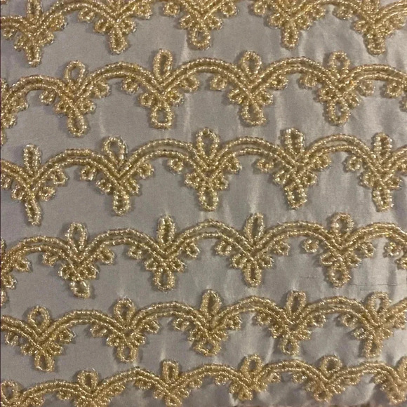 Elegant Gold Beaded Pillow 13*13” - Picture 2 of 3